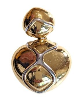 Vintage Cabouchon gold and rhodium plated pendant