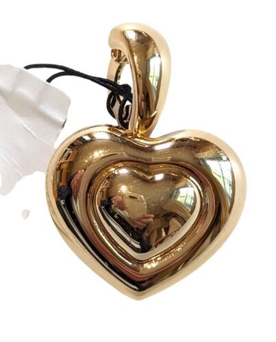 Vintage Cabouchon gold plated heart pendant