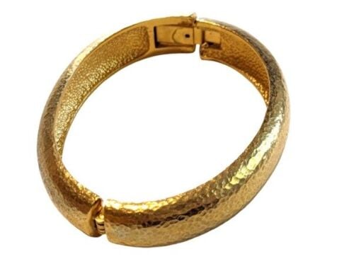 Vintage Cabouchon gold plated bangle. Size medium.