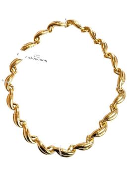 Vintage Cabouchon gold plated necklace. Size large.