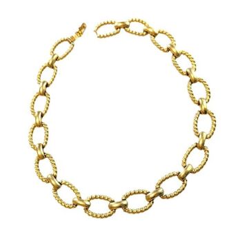 Vintage Cabouchon gold plated necklace. Size medium.