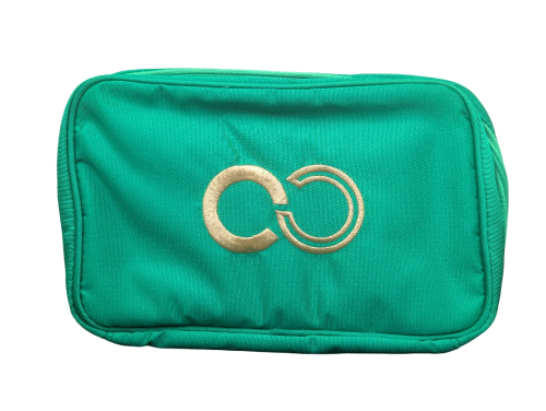 Vintage Cabouchon green jewellery pouch