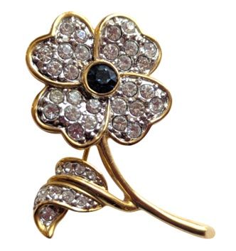 Vintage Cabouchon flower brooch