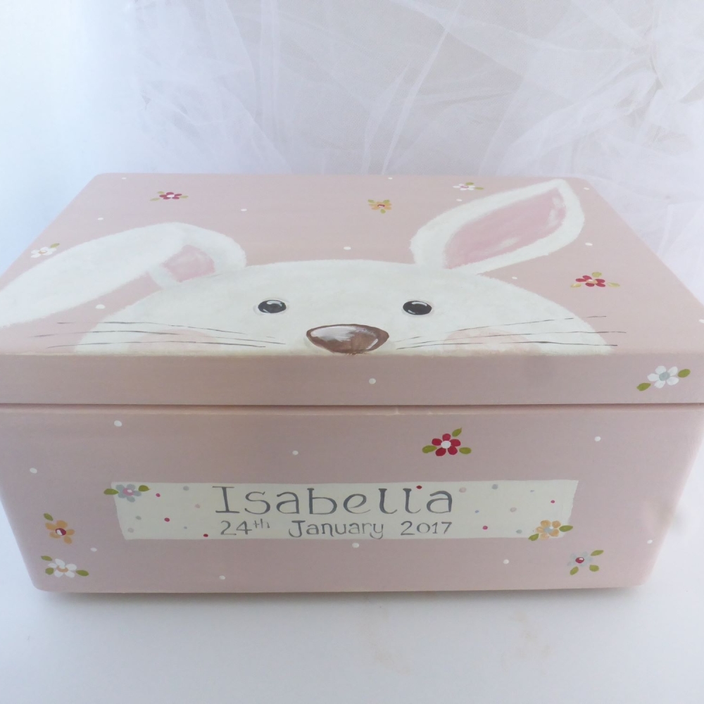 large 'peeping bunny' Keepsake box
