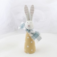 small wooden bunny - spots