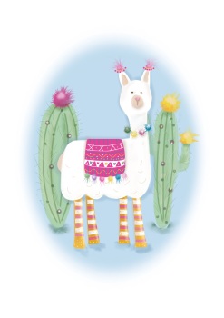 print - llama, pink version