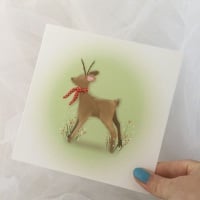 greeting card - winter fawn