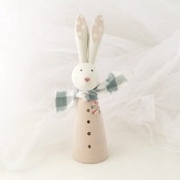 Bunny - larger wooden bunny - floral corsage