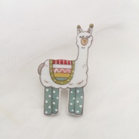 llama pin - duck egg leggings