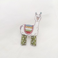 llama pin - green leggings