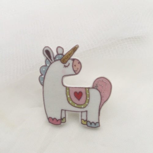 unicorn pin - pink & green