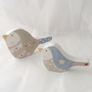 pair of bird shelfies -rose #1