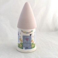 mini round house - pink roof