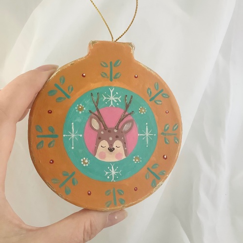Flat Bauble reindeer #1