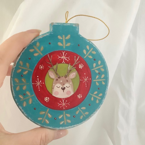 Flat Bauble reindeer #2