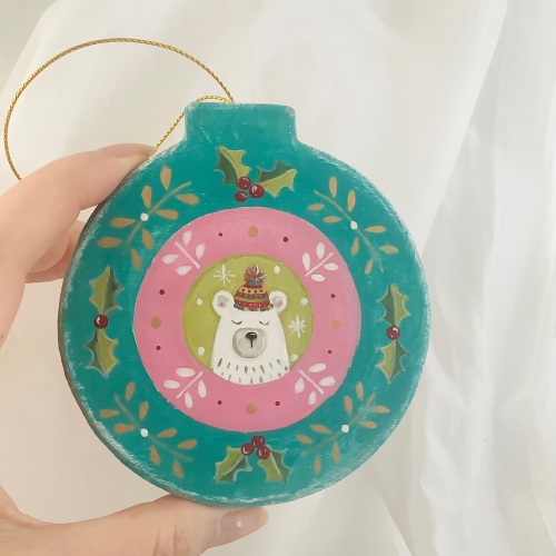 Flat Bauble polar bear #3
