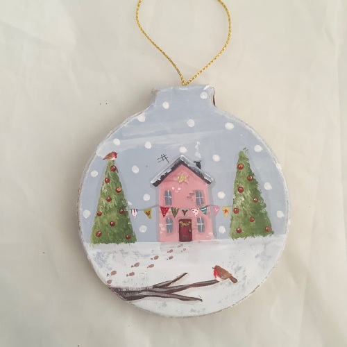 Flat Bauble - pink cottage