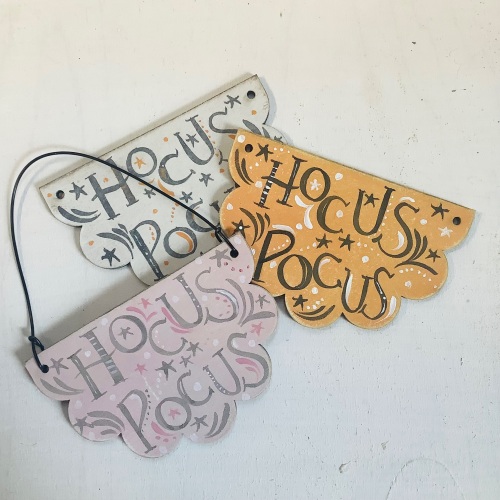 Mini sign - half round - Hocus Pocus (pink)