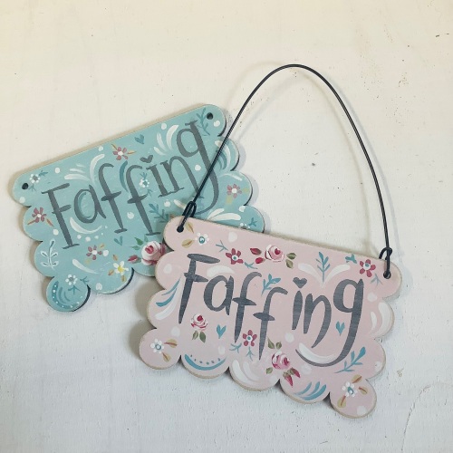 Mini sign - oblong - Faffing (teal)