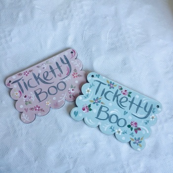 Mini sign - oblong - ticketty boo (teal)