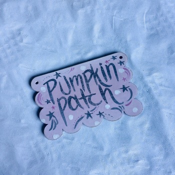 Mini sign - oblong - Pumpkin Patch (pink)