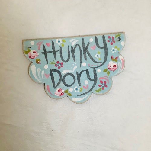 Mini sign - half round - hunky dory (teal)