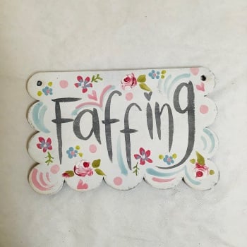 Mini sign - oblong - Faffing (white)