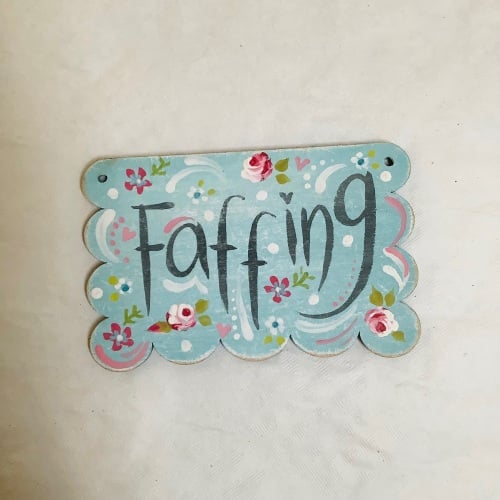 Mini sign - oblong - Faffing (teal)