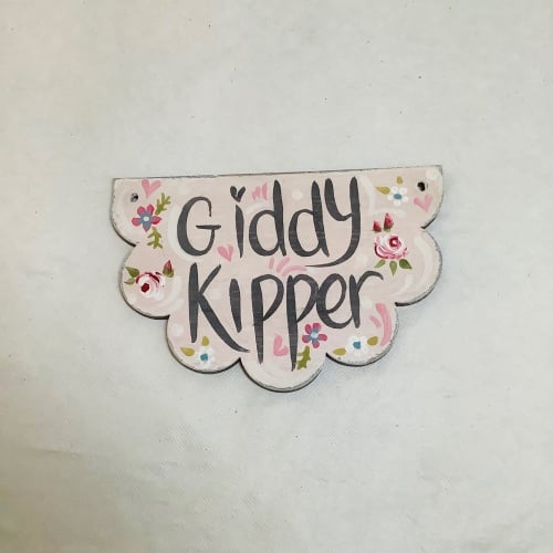 Mini sign - half round - giddy kipper (pink)