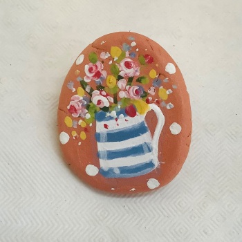 Pin #18 roses in a jug - terracotta