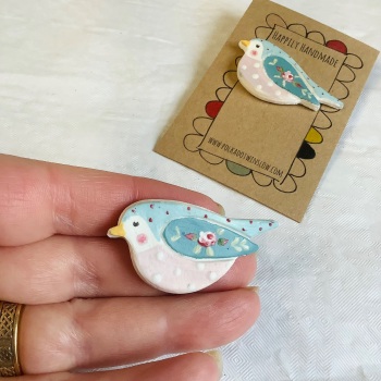 Pin #31 folk bird rose