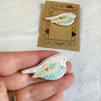 Pin #32 folk bird heart