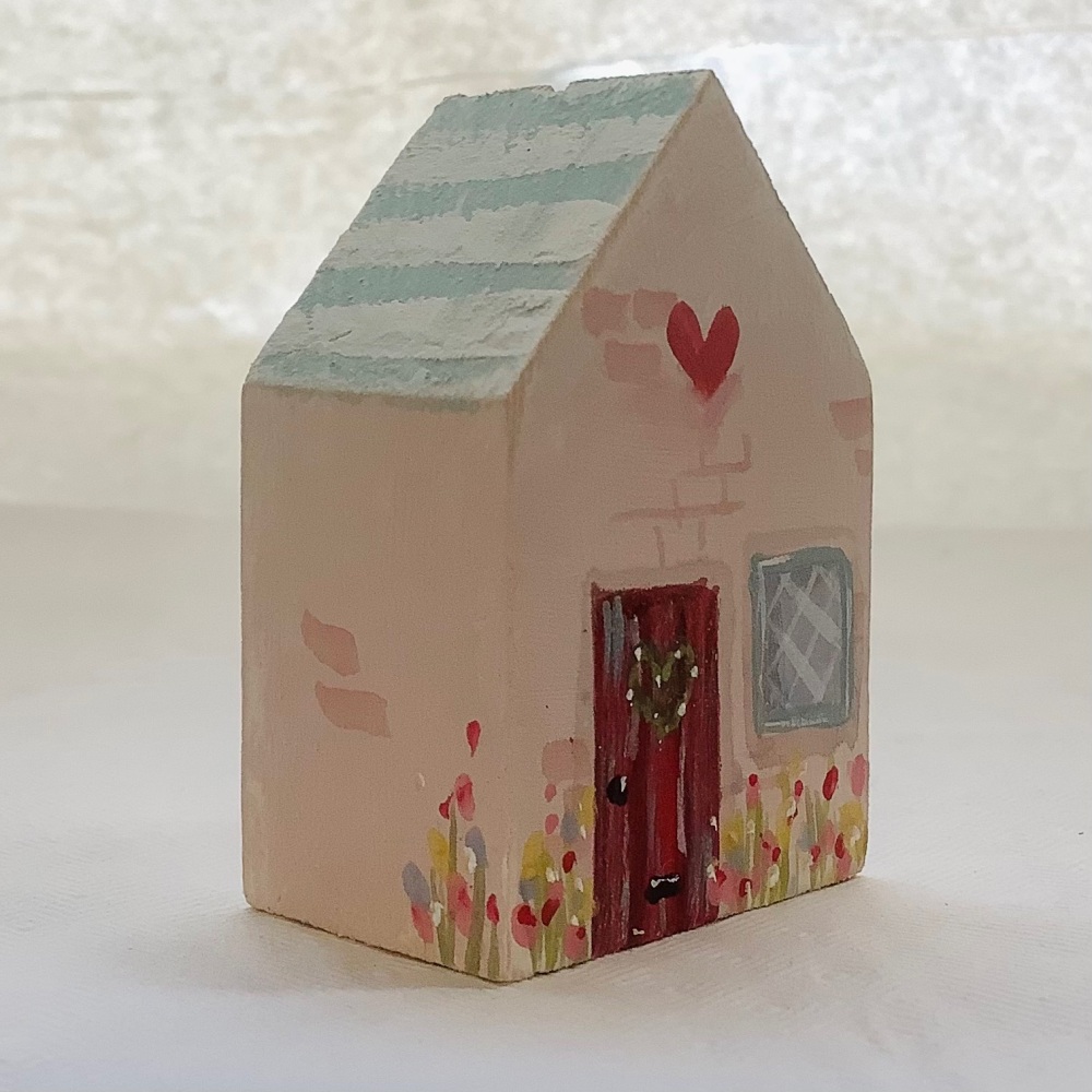 Mini house -tiny - teal roof