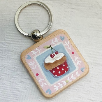 Chunky wooden keyring #1