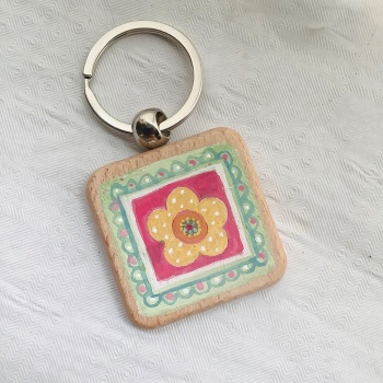 Chunky wooden keyring #8
