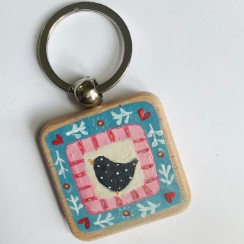 Chunky wooden keyring #12