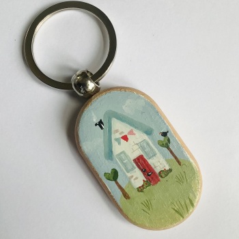 Chunky wooden keyring #16