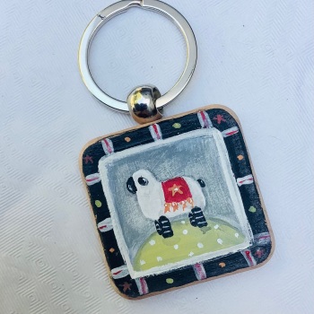 Chunky wooden keyring #23