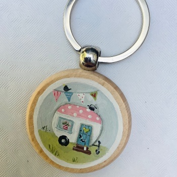 Chunky wooden keyring #24