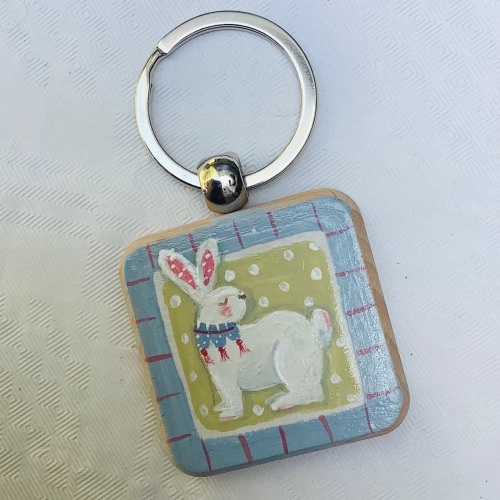 Chunky wooden keyring #25