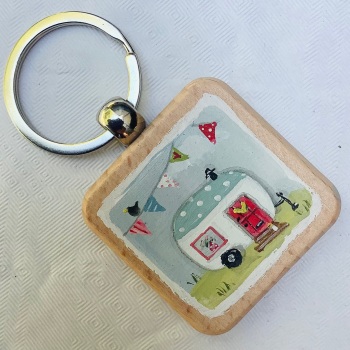 Chunky wooden keyring #26