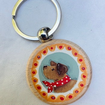 Chunky wooden keyring #30