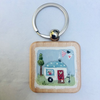 Chunky wooden keyring #35