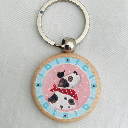 Chunky wooden keyring #39
