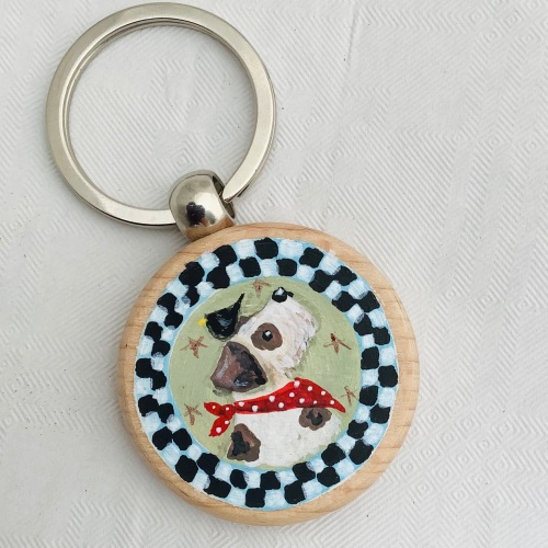Chunky wooden keyring #40