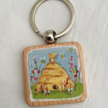 Chunky wooden keyring #47