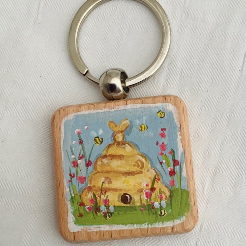 Chunky wooden keyring #47
