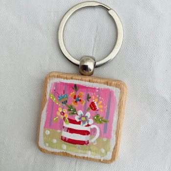 Chunky wooden keyring #49