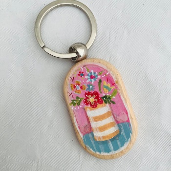 Chunky wooden keyring #50