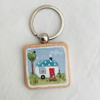 Chunky wooden keyring #52